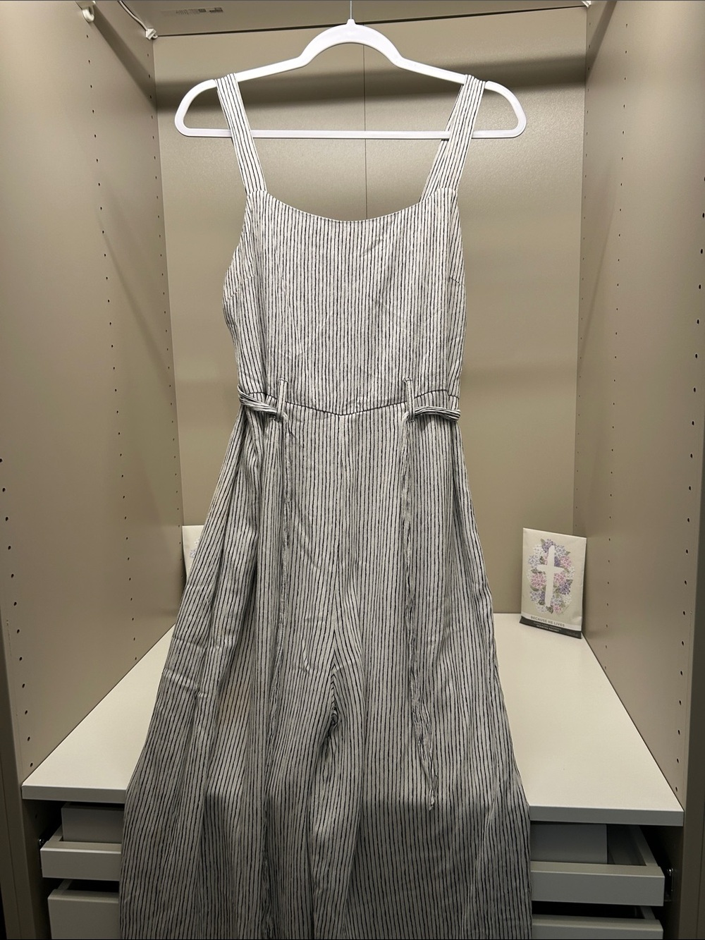 American Eagle Outfitters Pinstripe Wide-Leg Jumpsuit Size S